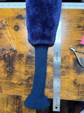 Vintage Big Strike Blue Plush Fuzzy Knit Sock Golf Club Head Cover X Fairway Woo